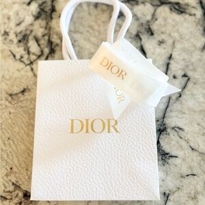 Dior Small White Textured Bag with Satan Ribbon NEW